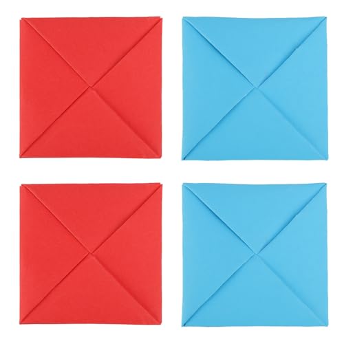 Tinoaly 4stk Ddakji Papier-Flip-Spiel, Koreanisches Traditionelles Papp-Schlagspiel-Set Blau & Rot Hartes Papier-Flip-Spiel für Rollenspiele Partyspiele & Wettbewerbsspaß mit Freunden von Tinoaly