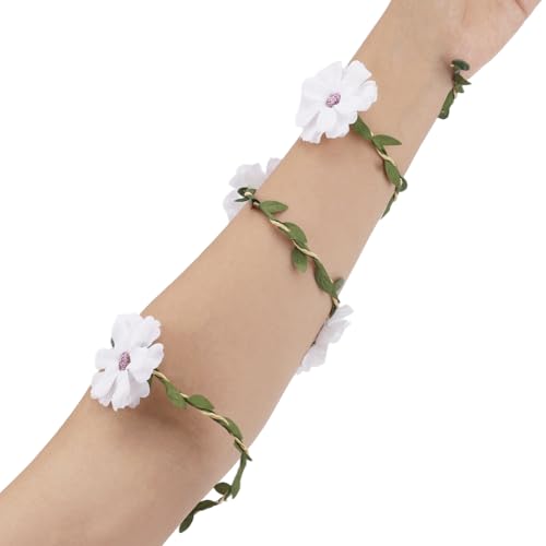 Tinoaly Blumenarmband, Renaissance-Feenblumenarmband Damenbekleidungsaccessoires Festival-Rollenspiel-Verkleidungszubehör (Weiß) von Tinoaly