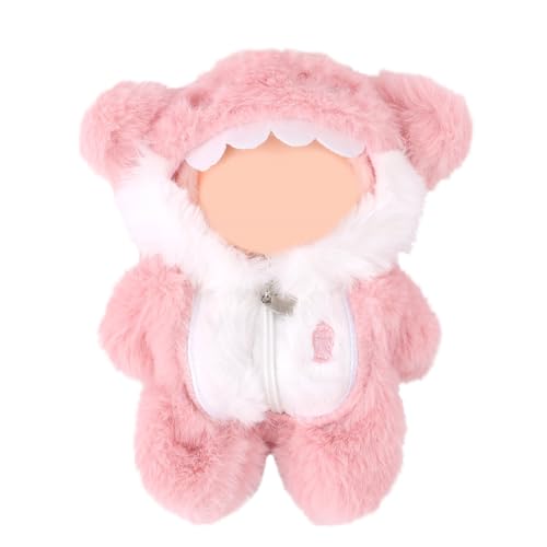 Tinoaly Puppenkleidung, Süße Rosa Hai Plüschtierkleidung Stilvolles Outfit Zubehör für 17 cm Große Puppen Dekoration Displays (Nur Stoff) von Tinoaly