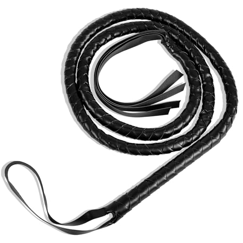 Tinoaly Schwarze Peitsche, Indiana-Jones-Stil Catwoman-Kostüm Löwenbändiger Cowboy-Peitsche Leder Bullenpeitsche-Requisite für Frauen Erwachsene Halloween-Party Cosplay Kostümzubehör Tinoaly Schwarze Peitsche, Indiana-Jones-Stil Catwoman-Kostüm Löwenbändiger Cowboy-Peitsche Leder Bullenpeitsche-Requisite für Frauen Erwachsene Halloween-Party Cosplay Kostümzubehör von Tinoaly