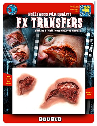 Tinsley Transfers FXTM 508 Tattoo Gouged Flesh/Multi, Einheitsgröße, Erwachsene, Mehrfarbig von Epic Armoury