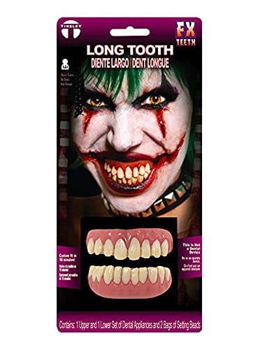 Tinsley Transfers Teeth FX Lange Zähne - Kostüm-Zubehör für Halloween, Karneval & Motto-Party von Tinsley Transfers