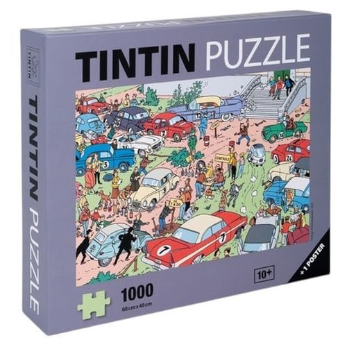 Puzzle 1000 Teile Tintin, Rallye von Moulinsart + Poster 68 x 48 cm (81566) von Tintinimaginatio