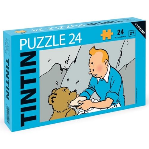 Puzzle 24-teilig Tintin, der Bär + Poster 45,7 x 30,4 cm (81561) von Tintinimaginatio
