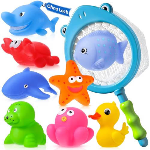 Ohne Loch - Badespielzeug Baby ab 1 2 3 4 Jahr, Wasserspielzeug Kinder Badewannenspielzeug Schwimmbad Pool Spielzeug ( Schimmelfreies 9 Stück ) Ohne Loch - Badespielzeug Baby ab 1 2 3 4 Jahr, Wasserspielzeug Kinder Badewannenspielzeug Schwimmbad Pool Spielzeug ( Schimmelfreies 9 Stück ) von Tintinlody