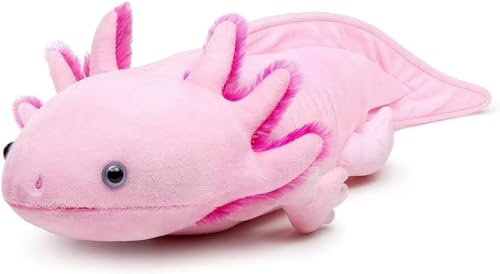 Tiny Heart Axolotl Stofftier Plüschtier 51cm/20” realistisches Axolotl Plüschtier schönes Tier niedliche und weiche Geschenke Plüsch-Axolotl für Kinder Jungen und Mädchen Axolotl Spielzeug Rosa von Tiny Heart