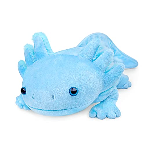 Tiny Heart Axolotl Stofftier Plüschtier 84cm/33” realistisches Axolotl Plüschtier schönes Tier niedliche und weiche Geschenke Plüsch-Axolotl für Kinder Jungen und Mädchen Axolotl Spielzeug Blau von Tiny Heart