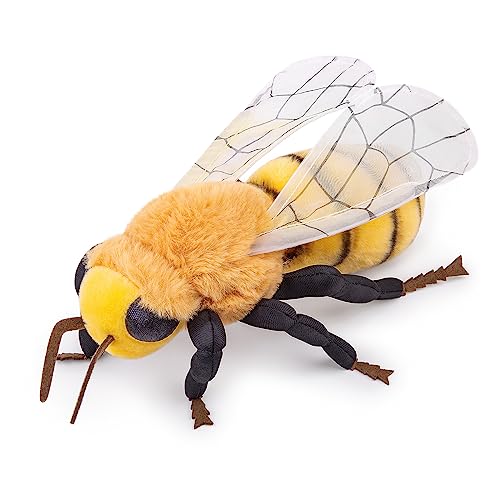 Tiny Heart Biene Stofftier Plüschtier 27cm/11” realistisches Biene Plüschtier Insekt schönes Tier niedliche und weiche Geschenke Plüsch-Biene für Kinder Jungen und Mädchen Spielzeug Gelb von Tiny Heart