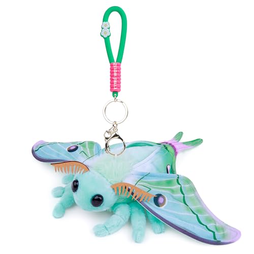 Tiny Heart Grüne Lunamotte Plüschtier Schlüsselanhänger,Simulation Seidenspinner Tierserie, Weiche Füllung, 7in/18cm, Geeignet für Kinder und Naturliebhaber, Grün von Tiny Heart