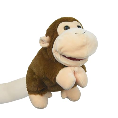 Tiny Heart Handpuppen Affen Tier Plüsch Spielzeug mit Arbeits Mund Cute Soft Plüsch Puppet für Kinder Storytelling Imaginative Lehre Vorschule Show Role-Play Geburtstag Geschenke von Tiny Heart