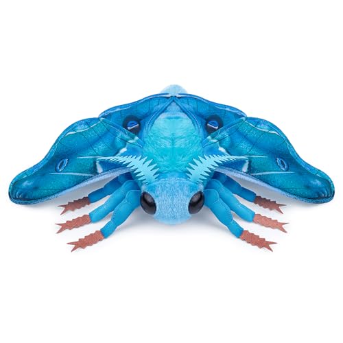 Tiny Heart Hawkmoth Plüschtier,Simulation Seidenspinner Tierserie, Weiche Füllung, 15in/38cm, Geeignet für Kinder und Naturliebhaber, Blau von Tiny Heart