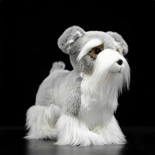 Tiny Heart Schnauzer Plüschtier 11.4in, weiches Schnauzer Plüschtier, Simulationsserie weiches Schnauzer Plüschtier, Puppenkissen für Kinder und Naturliebhaber, Grau Tiny Heart Schnauzer Plüschtier 11.4in, weiches Schnauzer Plüschtier, Simulationsserie weiches Schnauzer Plüschtier, Puppenkissen für Kinder und Naturliebhaber, Grau von Tiny Heart