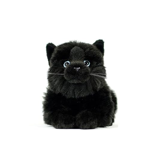 Tiny Heart Schwarz Katze Stofftier Plüschtier realistisches Schwarz Katze Plüsch schönes Tier niedliche und weiche Geschenke Katze für Kinder Jungen und Mädchen Spielzeug 8” B2 von Tiny Heart