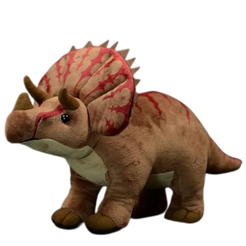 Tiny Heart Triceratops Dinosaurier Stofftier Plüschtier realistisches Dinosaurier Plüsch schönes Tier niedliche und weiche Geschenke Dinosaurier für Kinder Jungen und Mädchen Spielzeug braun 21” von Tiny Heart