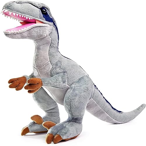 Tiny Heart Velociraptor Dinosaurier Stofftier Plüschtier realistisches Dinosaurier Plüsch schönes Tier niedliche und weiche Geschenke Dinosaurier für Kinder Jungen und Mädchen Spielzeug grau 16” von Tiny Heart