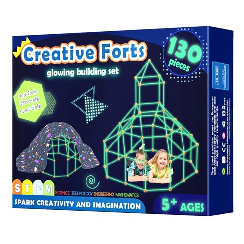 DIY Höhle Kinder Konstruktionsspielzeug - Im Dunkeln Leuchtendes, Outdoor Spielzeug für 5+ ahre alt Junge & Mädchen - 130PCS Kreatives Bauset Für Kinder Höhle Bauen Indoor von Tiny Land