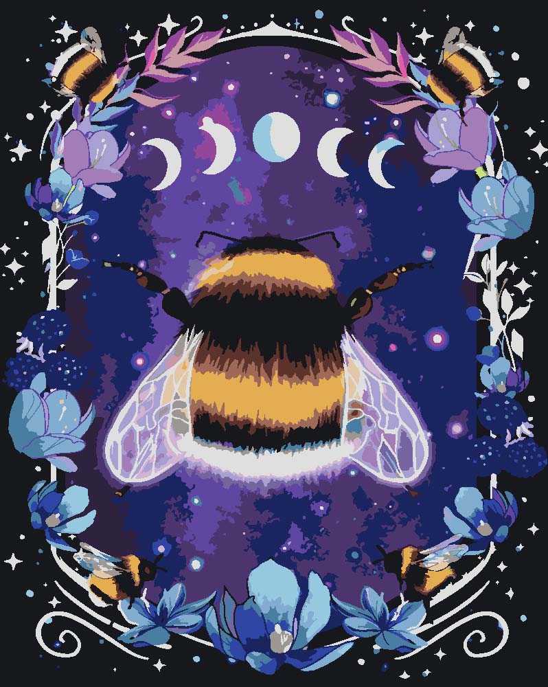 Malen nach Zahlen - Bumblebee - by Tiny Tami, mit Rahmen von Tiny Tami