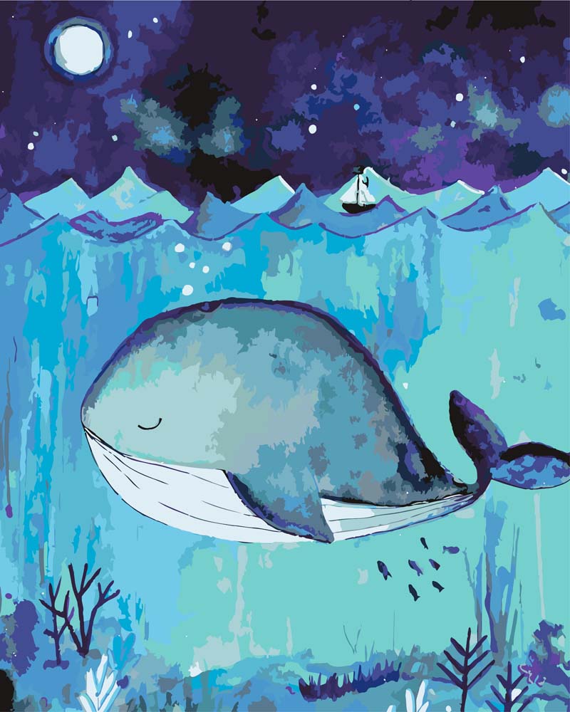 Malen nach Zahlen - Dreamin Wal - by Tiny Tami, mit Rahmen Malen nach Zahlen - Dreamin Wal - by Tiny Tami, mit Rahmen von Tiny Tami