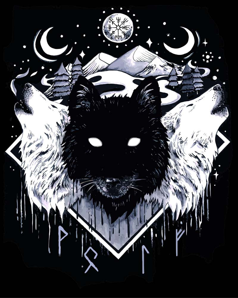 Malen nach Zahlen - Fenrir,Skall und Hati - by Tiny Tami, ohne Rahmen Malen nach Zahlen - Fenrir,Skall und Hati - by Tiny Tami, ohne Rahmen von Tiny Tami