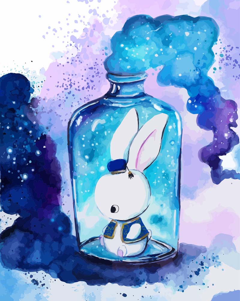 Malen nach Zahlen - Flaschengeist Häschen - by Tiny Tami, mit Rahmen Malen nach Zahlen - Flaschengeist Häschen - by Tiny Tami, mit Rahmen von Tiny Tami