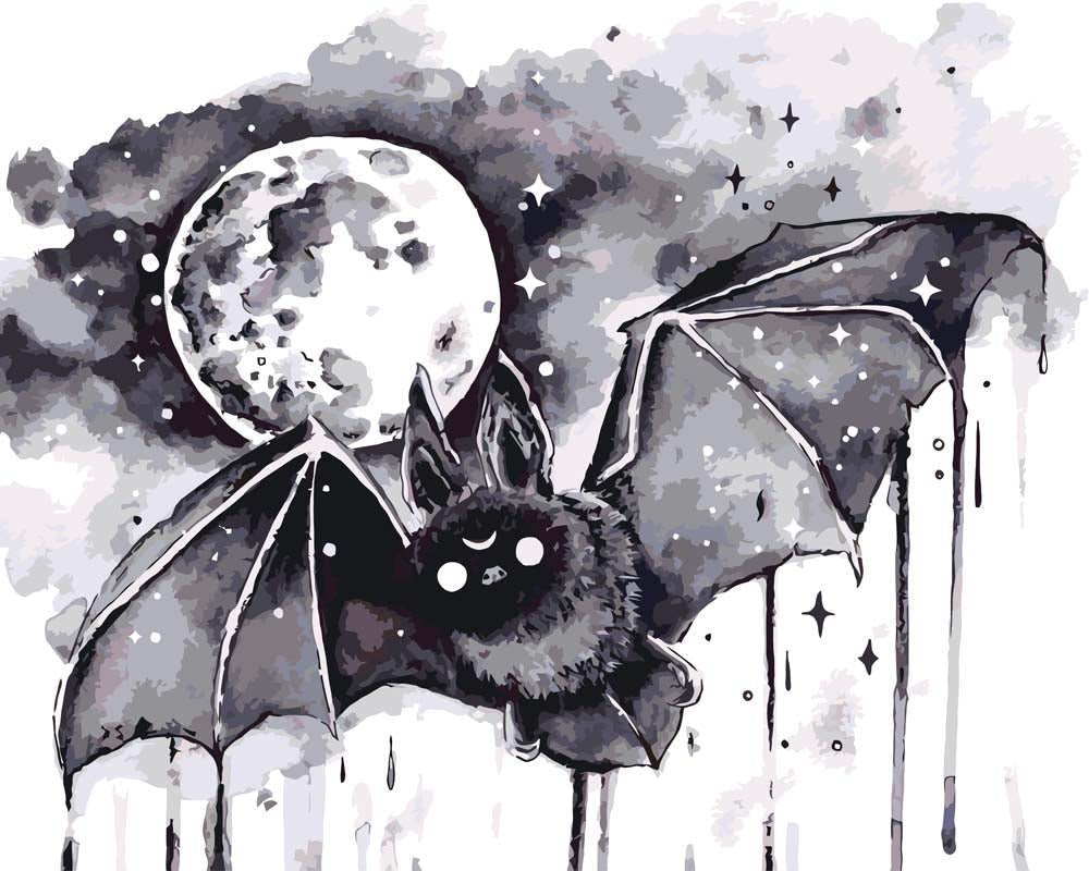 Malen nach Zahlen - Galaxy Fledermaus - by Tiny Tami, mit Rahmen Malen nach Zahlen - Galaxy Fledermaus - by Tiny Tami, mit Rahmen von Tiny Tami