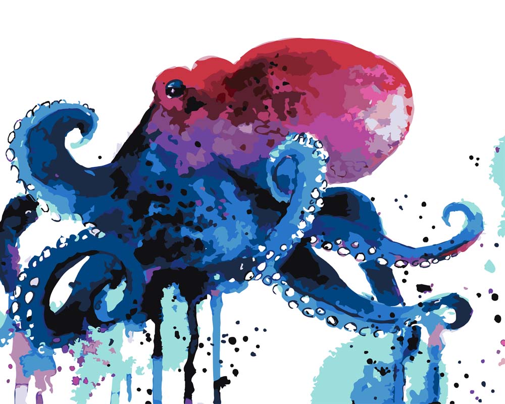Malen nach Zahlen - Kraken - by Tiny Tami, mit Rahmen Malen nach Zahlen - Kraken - by Tiny Tami, mit Rahmen von Tiny Tami