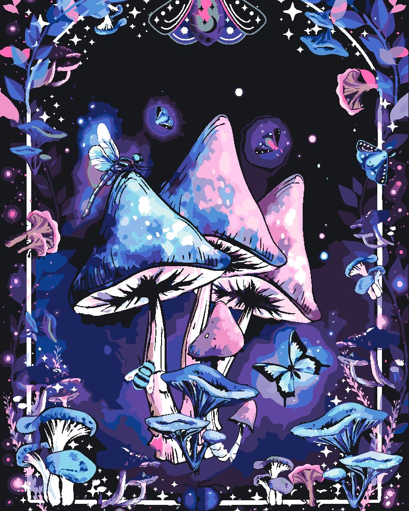 Malen nach Zahlen - Magic Mushrooms - by Tiny Tami, mit Rahmen Malen nach Zahlen - Magic Mushrooms - by Tiny Tami, mit Rahmen von Tiny Tami
