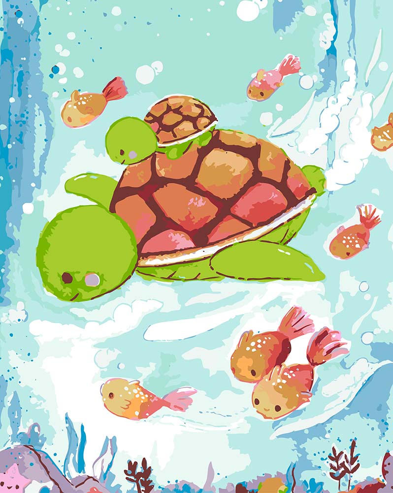 Malen nach Zahlen - Schildkröte - by Tiny Tami, mit Rahmen Malen nach Zahlen - Schildkröte - by Tiny Tami, mit Rahmen von Tiny Tami