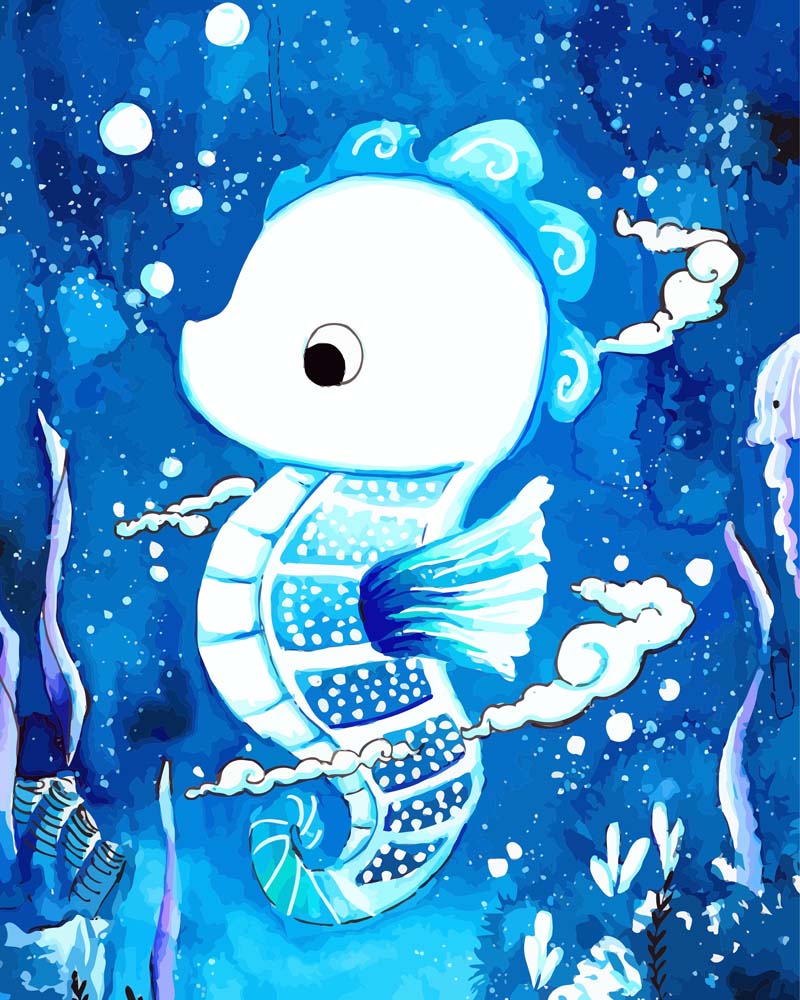 Malen nach Zahlen - Seepferdchen - by Tiny Tami, ohne Rahmen Malen nach Zahlen - Seepferdchen - by Tiny Tami, ohne Rahmen von Tiny Tami