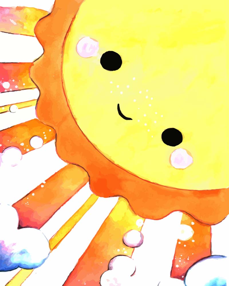 Malen nach Zahlen - Sonne - by Tiny Tami, mit Rahmen Malen nach Zahlen - Sonne - by Tiny Tami, mit Rahmen von Tiny Tami