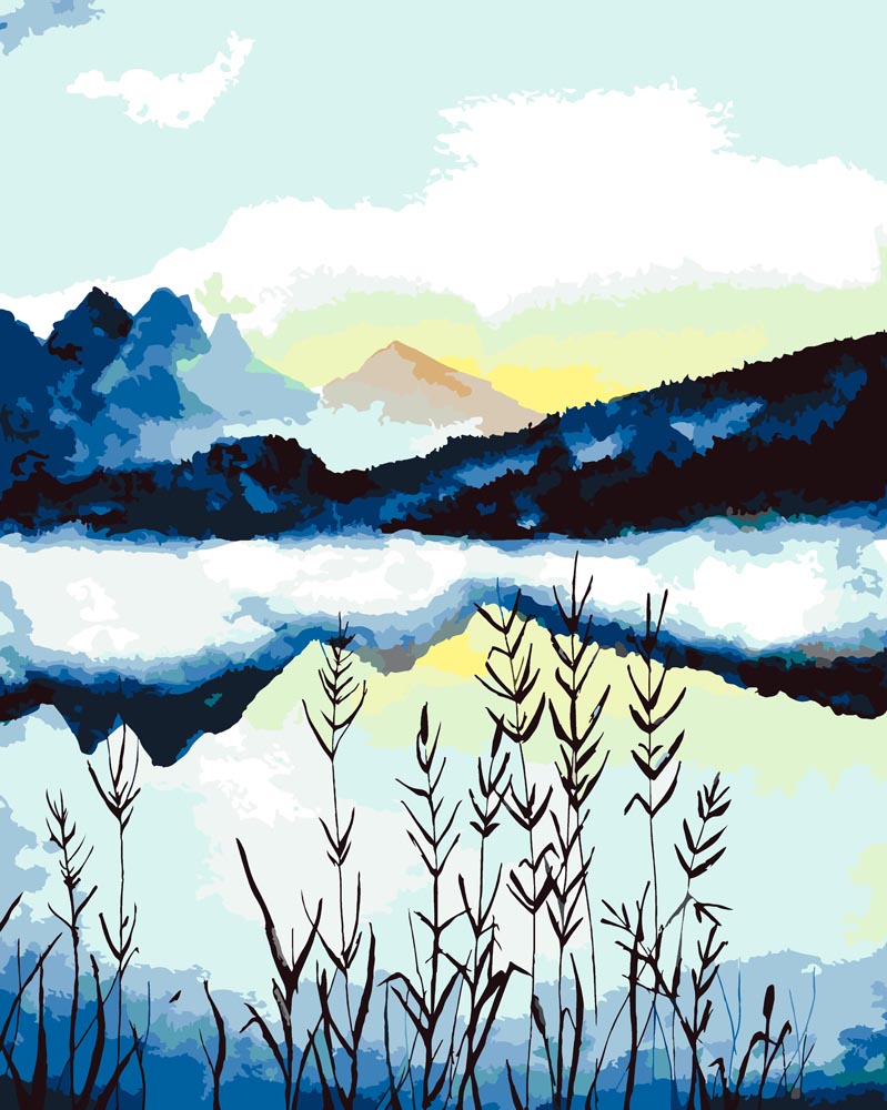 Malen nach Zahlen - Sonnenuntergang - by Tiny Tami, mit Rahmen Malen nach Zahlen - Sonnenuntergang - by Tiny Tami, mit Rahmen von Tiny Tami
