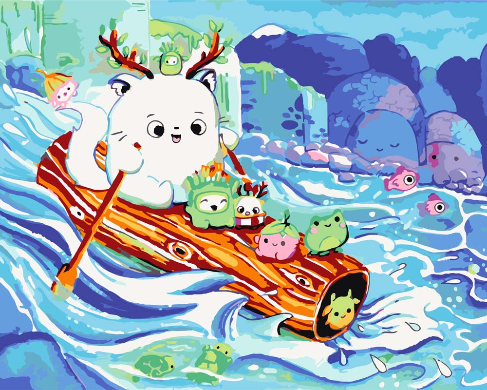 Malen nach Zahlen - Wildwasserfahrt - by Tiny Tami, mit Rahmen Malen nach Zahlen - Wildwasserfahrt - by Tiny Tami, mit Rahmen von Tiny Tami
