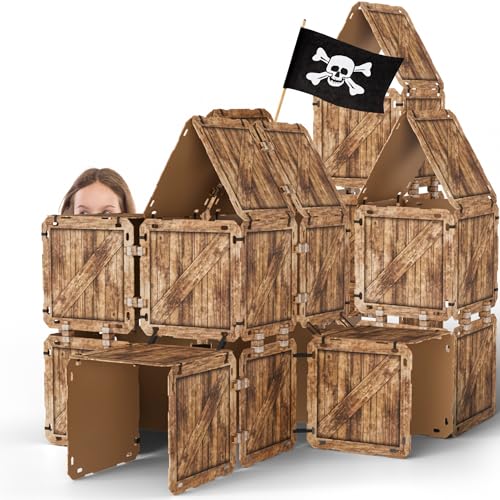Fort Bauplatten Set XXL – 126 Teile – Stabil & Umweltfreundlich – Baukasten für Kinder – Hütten Bauset für Zelt, Burg oder Versteck – Indoor & Outdoor Bauspielzeug – Konstruktionsspielzeug Fort Bauplatten Set XXL – 126 Teile – Stabil & Umweltfreundlich – Baukasten für Kinder – Hütten Bauset für Zelt, Burg oder Versteck – Indoor & Outdoor Bauspielzeug – Konstruktionsspielzeug von Tiny Thinkers