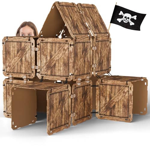 Fort Bauplatten Set – 63 Teile – Stabil & Umweltfreundlich – Baukasten für Kinder – Hütten Bauset für Zelt, Burg oder Versteck – Indoor & Outdoor Bauspielzeug – Konstruktionsspielzeug Fort Bauplatten Set – 63 Teile – Stabil & Umweltfreundlich – Baukasten für Kinder – Hütten Bauset für Zelt, Burg oder Versteck – Indoor & Outdoor Bauspielzeug – Konstruktionsspielzeug von Tiny Thinkers