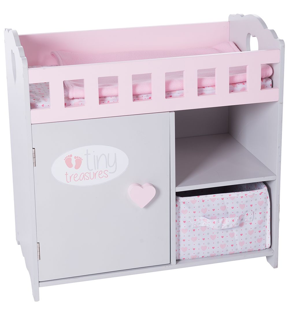 Tiny Treasures Puppenzubehör - Wickeltisch - Grau/Rosa - Tiny Treasures - One Size - Puppenzubehör Tiny Treasures Puppenzubehör - Wickeltisch - Grau/Rosa - Tiny Treasures - One Size - Puppenzubehör von Tiny Treasures
