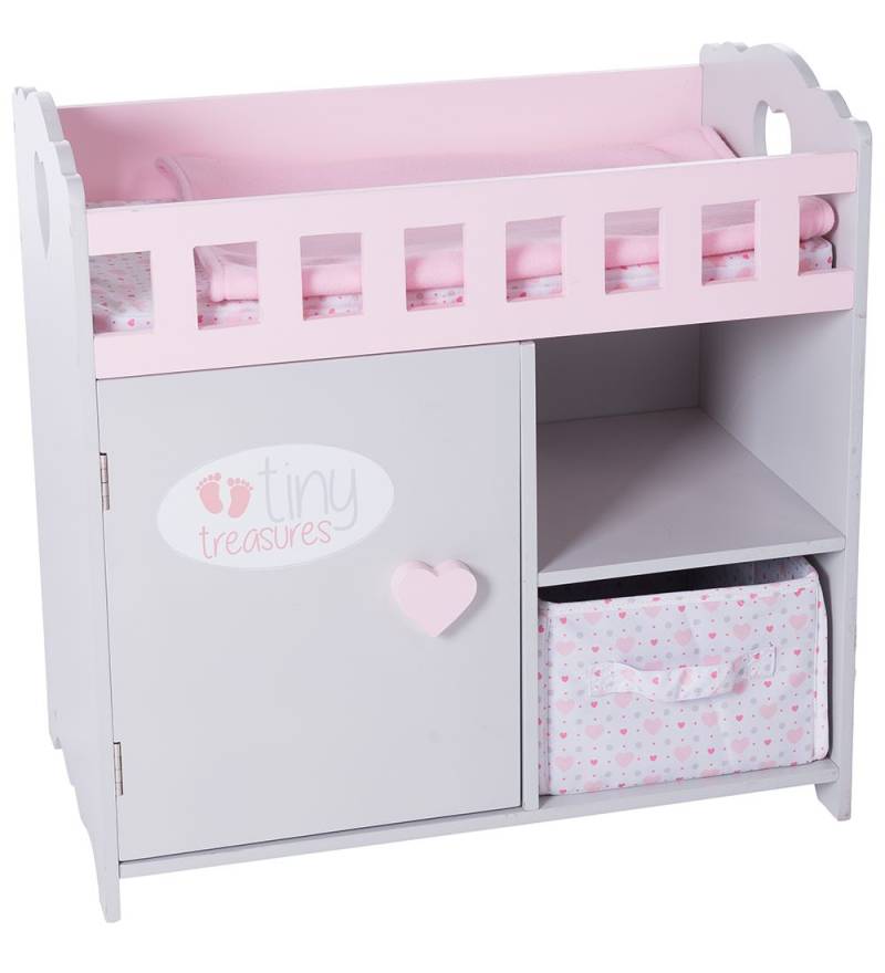 Tiny Treasures Puppenzubehör - Wickeltisch - Grau/Rosa - Tiny Treasures - One Size - Puppenzubehör Tiny Treasures Puppenzubehör - Wickeltisch - Grau/Rosa - Tiny Treasures - One Size - Puppenzubehör von Tiny Treasures