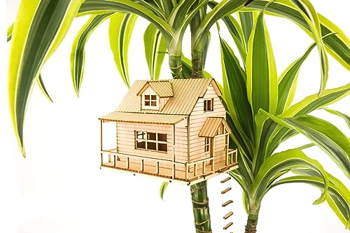 Tiny Treehouse Miniatur Baumhaus für Zimmerpflanzen - DIY Holzpuzzle, Dekoration und Geschenke, Made in Germany von Tiny Treehouse