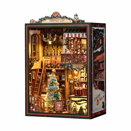 DIY Miniatur-Weihnachtsgeschäft, 3D-Holz-Mini-Haus-Set, kreative Feiertags-Desktop-Dekoration, einzigartig (264 Teile) von TinyWizTo