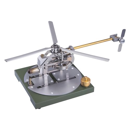 TinyWizTo DIY Montage Hubschrauber Modell Heißluft Stirling Motor Modellbausatz das läuft, Metallstiel pädagogisches Geschenk für Erwachsene von TinyWizTo