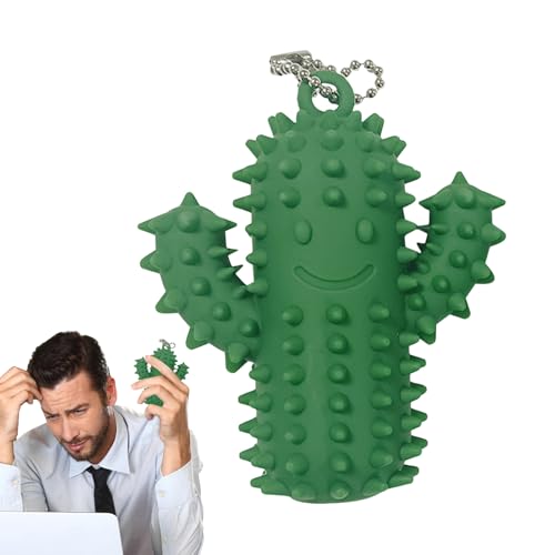 Sensorischer Schlüsselanhänger - Kaktusförmiges Silikon Taschen Fidget Toy | Beruhigendes Spielzeug Für Büros Schulen Klassenräume Kinder Jugendliche Erwachsene von Tioheam