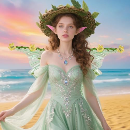 Tioheam Elfenflügel Für Erwachsene Frauen - Feenkostüm für Erwachsene,Für Halloween Fasching Weihnachten Bühnenauftritte Cosplay von Tioheam