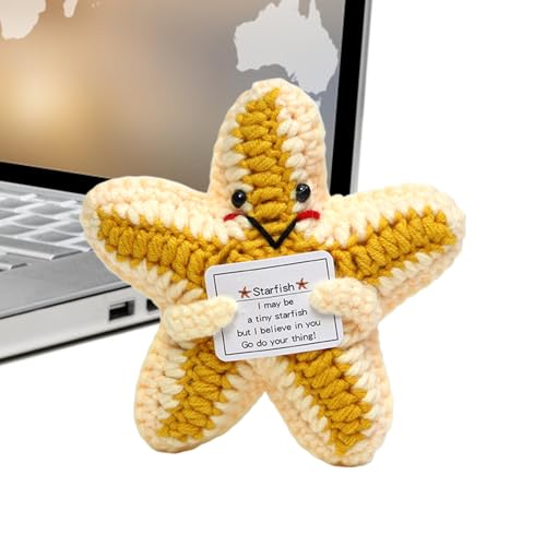 Tioheam Emotionale Unterstützung Häkeln | Plüsch Seestern Für Emotionale Begleitung | Gestricktes Inspirierendes Weiches Spielzeug Für Mädchen Geburtstagsgeschenk Schule Begleiter Deko von Tioheam