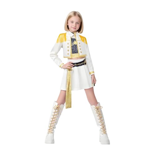 Tioheam Mädchen Kinderkostüm, Elastisches Bühnenoutfit Set Für Kleine Mädchen, Vielseitiges Karnevalskostüm Für Geburtstag Halloween Alltag Fotoshooting von Tioheam