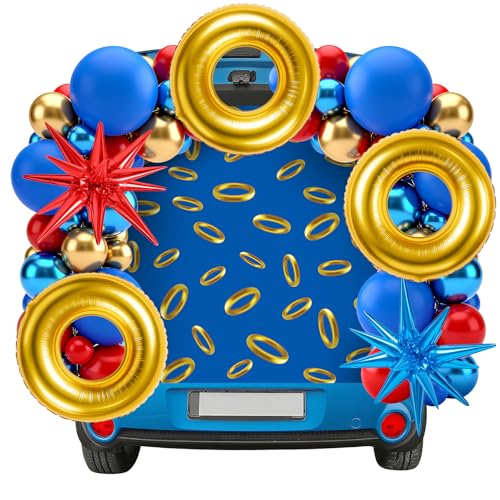 Tioncy Autodekorationsset für Kofferraum oder Leckereien, Blau mit Goldring-Druck, Goldring, explodierende Sternballons, bunte Luftballons, Süßes oder Leckerei-Dekor-Set für SUV, Garage, Torbogen Tioncy Autodekorationsset für Kofferraum oder Leckereien, Blau mit Goldring-Druck, Goldring, explodierende Sternballons, bunte Luftballons, Süßes oder Leckerei-Dekor-Set für SUV, Garage, Torbogen von Tioncy