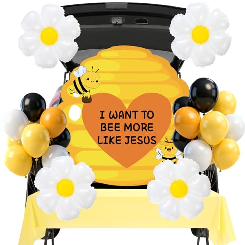 Tioncy Halloween Bienenstamm oder Leckerli-Auto-Dekorationsset mit Wabenbanner Gänseblümchen-Ballons Einweg-Tischdecke Luftballons religiöser Bienenstamm oder Leckerli-Outdoor-Dekor für Party, SUV Tioncy Halloween Bienenstamm oder Leckerli-Auto-Dekorationsset mit Wabenbanner Gänseblümchen-Ballons Einweg-Tischdecke Luftballons religiöser Bienenstamm oder Leckerli-Outdoor-Dekor für Party, SUV von Tioncy