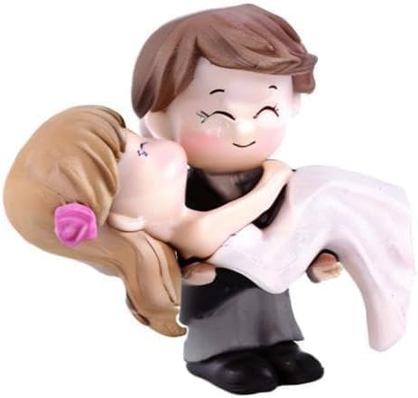 Braut-Bräutigam-Statue, Hochzeitstortenaufsatz, Feengarten, Miniatur, Puppenhaus-Dekoration, Kuchen-Cupcake-Zuckerguss-Dekoration von Tiosen