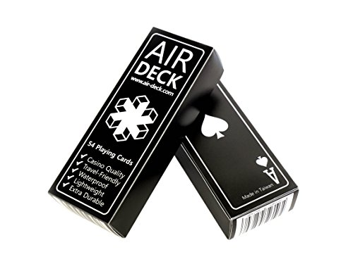 Air Deck schwarz - Spielkarten für Unterwegs - Premium Qualität langlebiges PVC wasserfest waschbar hochwertiger Druck Plastikkarten leicht kompakt strapazierfähig Pokerkarten 52er Deck Kartenspiel von TipTop Things