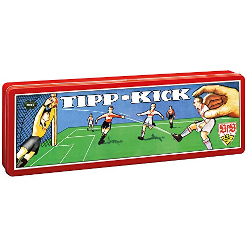 TIPP-KICK VfB Stuttgart Klassik Edition 80x 47 cm Set mit 2X Spieler, 2X Torwart, 2X Netztor, 2X Ball I Spielfeld aus Filz von TIPP-KICK