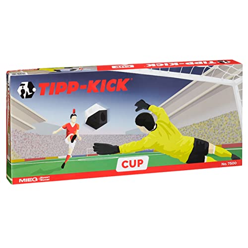 TIPP-KICK Cup 108x71 cm mit Bande – Das spielfertige Set mit 2X Spieler, 2X Torwart, 2X Netztor, 2X Ball I Spielfeld aus Filz von TIPP-KICK