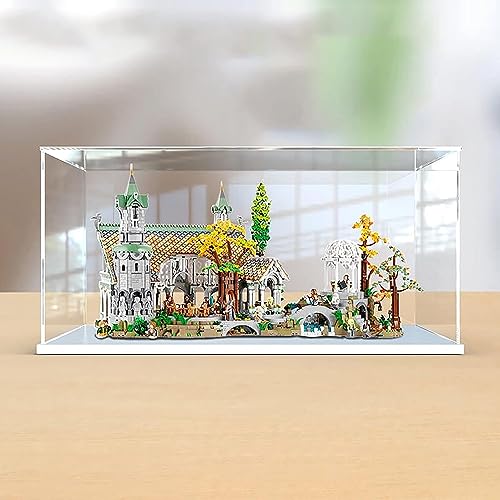 Acryl Schaukasten Vitrine Kompatibel Mit Lego 10316 Icons Der Herr der Ringe: Bruchtal, Vitrine Schaukasten Staubdicht Showcase Display Case für Lego 10316 (Ohne Modell Kit) (Stil B) von Tirff